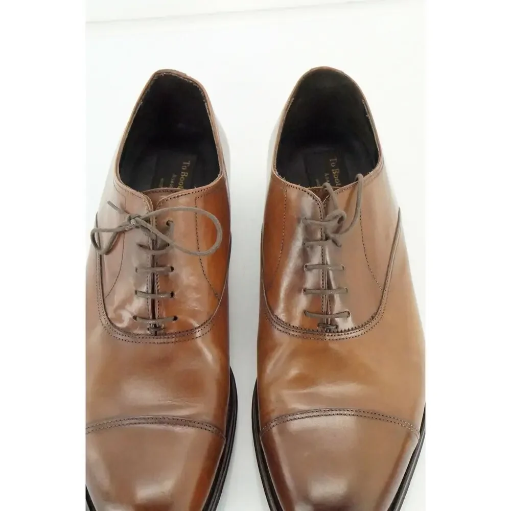 To Boot New York Men's Brown Leather Aidan Cap Toe Oxfords
